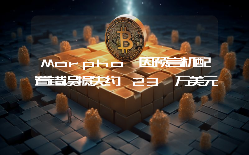 Morpho 因预言机配置错误损失约 23 万美元