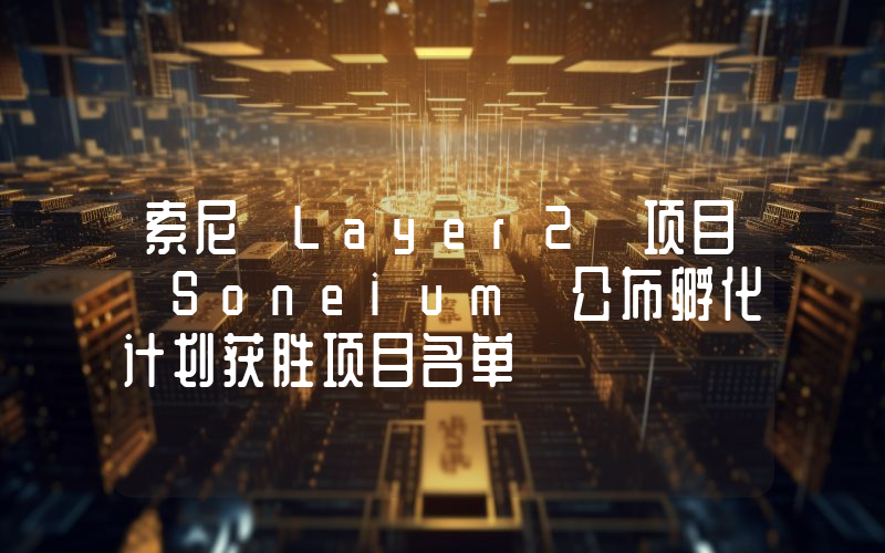 索尼 Layer2 项目 Soneium 公布孵化计划获胜项目名单