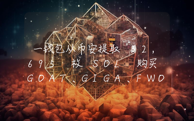 一钱包从币安提取 32,695 枚 SOL 购买 GOAT、GIGA、FWOG