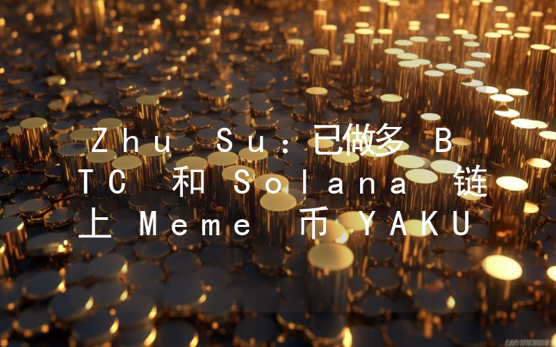 Zhu Su:已做多 BTC 和 Solana 链上 Meme 币 YAKUB