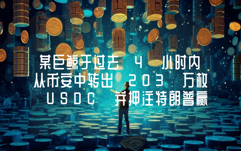 某巨鲸于过去 4 小时内从币安中转出 203 万枚 USDC 并押注特朗普赢得大选