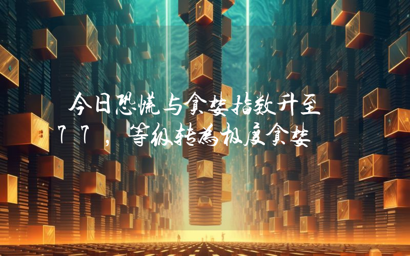 今日恐慌与贪婪指数升至 77,等级转为极度贪婪