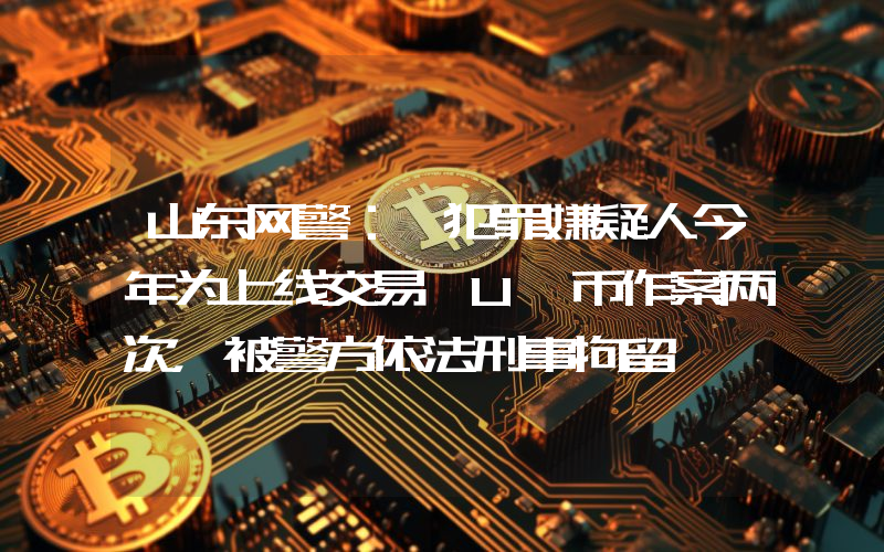 山东网警:一犯罪嫌疑人今年为上线交易 U 币作案两次,被警方依法刑事拘留