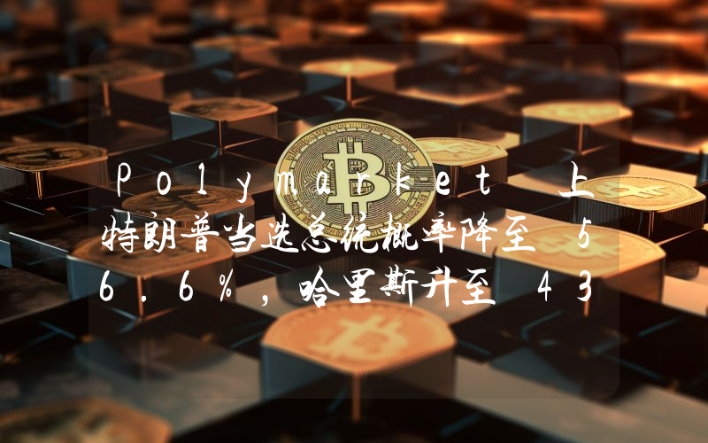 Polymarket 上特朗普当选总统概率降至 56.6%,哈里斯升至 43.6%