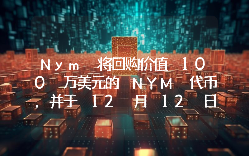 Nym 将回购价值 100 万美元的 NYM 代币,并于 12 月 12 日推出 NymVPN