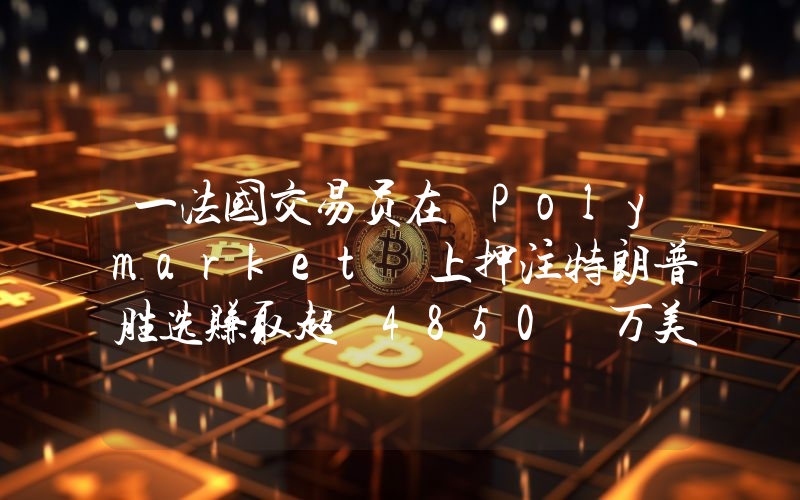 一法国交易员在 Polymarket 上押注特朗普胜选赚取超 4850 万美元