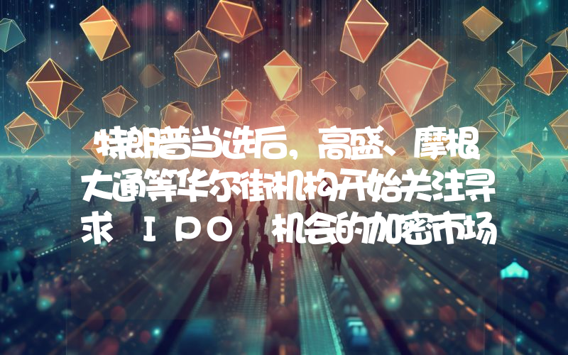 特朗普当选后,高盛、摩根大通等华尔街机构开始关注寻求 IPO 机会的加密市场客户