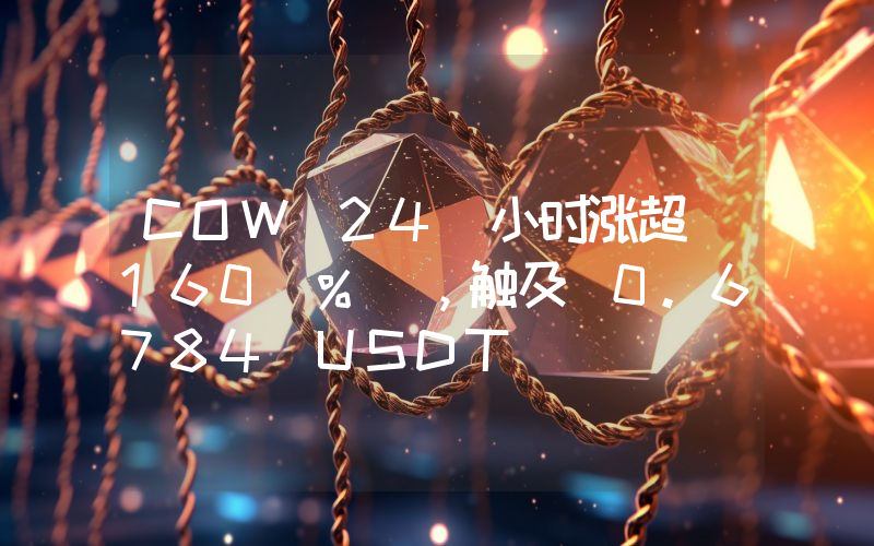 COW 24 小时涨超 160 % ,触及 0.6784 USDT