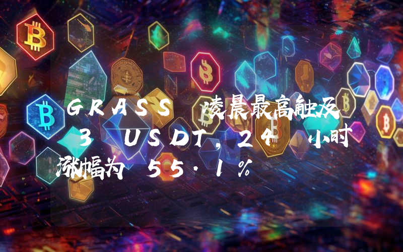 GRASS 凌晨最高触及 3 USDT,24 小时涨幅为 55.1%