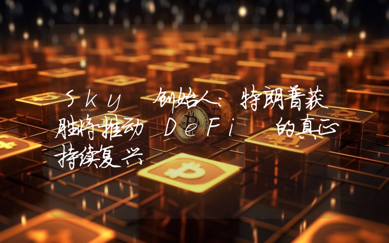 Sky 创始人:特朗普获胜将推动 DeFi 的真正持续复兴