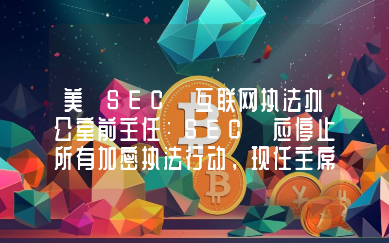 美 SEC 互联网执法办公室前主任:SEC 应停止所有加密执法行动,现任主席应辞职