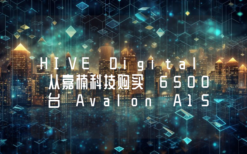HIVE Digital 从嘉楠科技购买 6500 台 Avalon A1566 矿机