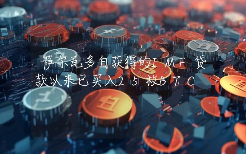 萨尔瓦多自获得的IMF贷款以来已买入25枚BTC