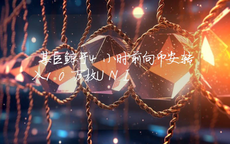 某巨鲸于4小时前向币安转入10万枚UNI