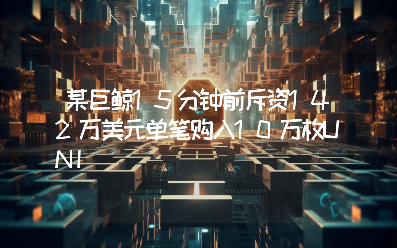 某巨鲸15分钟前斥资142万美元单笔购入10万枚UNI