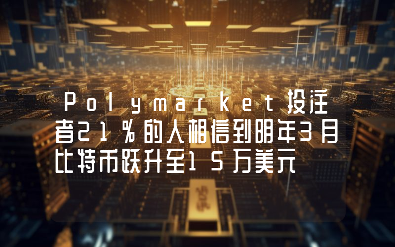 Polymarket投注者21%的人相信到明年3月比特币跃升至15万美元