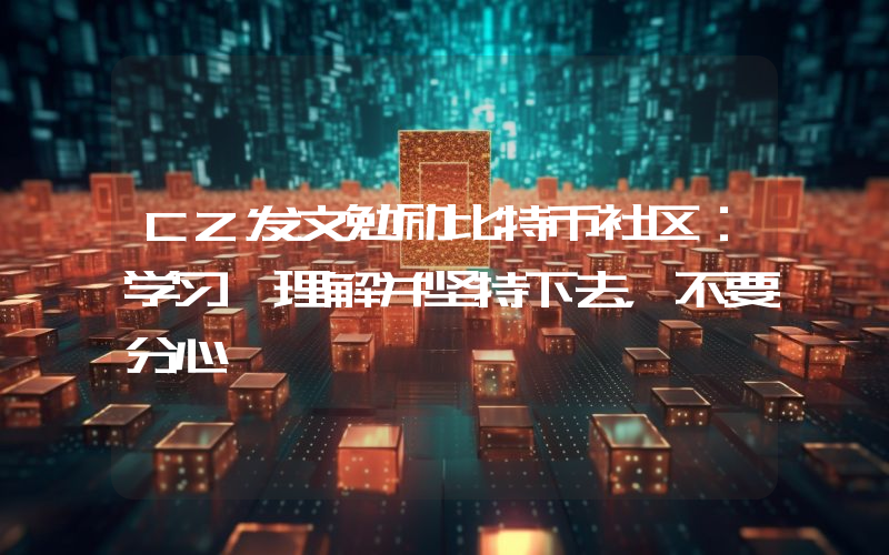 CZ发文勉励比特币社区:学习、理解并坚持下去,不要分心