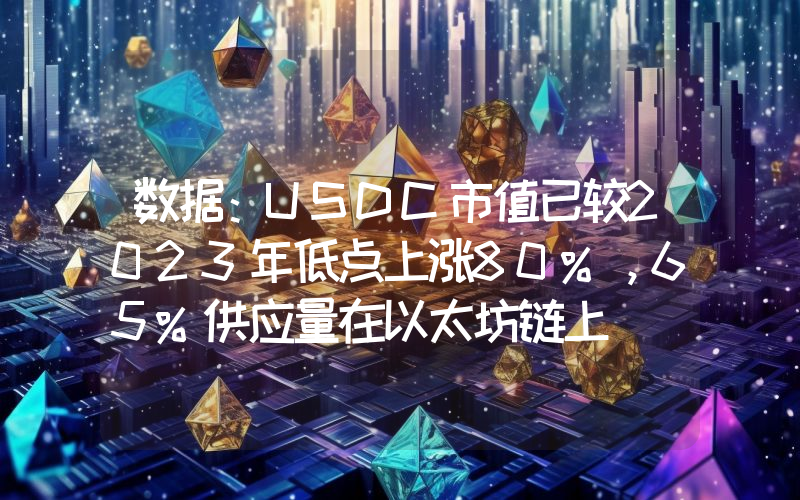 数据:USDC市值已较2023年低点上涨80%,65%供应量在以太坊链上