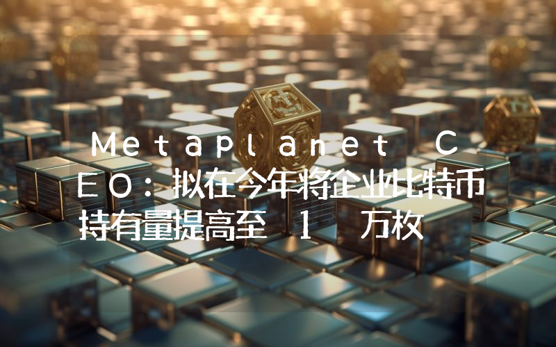 Metaplanet CEO:拟在今年将企业比特币持有量提高至 1 万枚