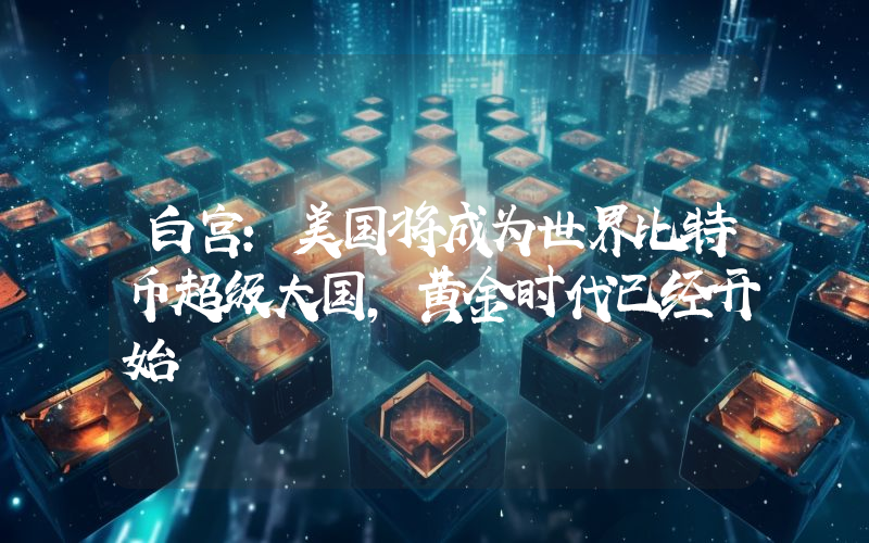 白宫:美国将成为世界比特币超级大国,黄金时代已经开始