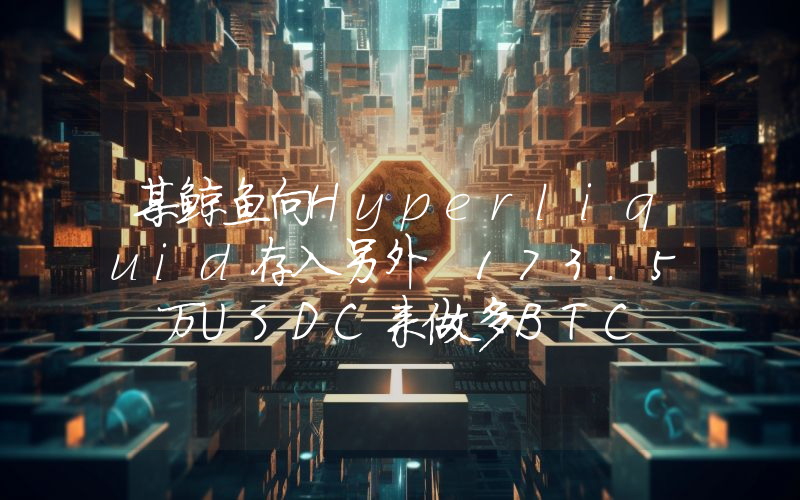 某鲸鱼向Hyperliquid存入另外 173.5 万USDC来做多BTC