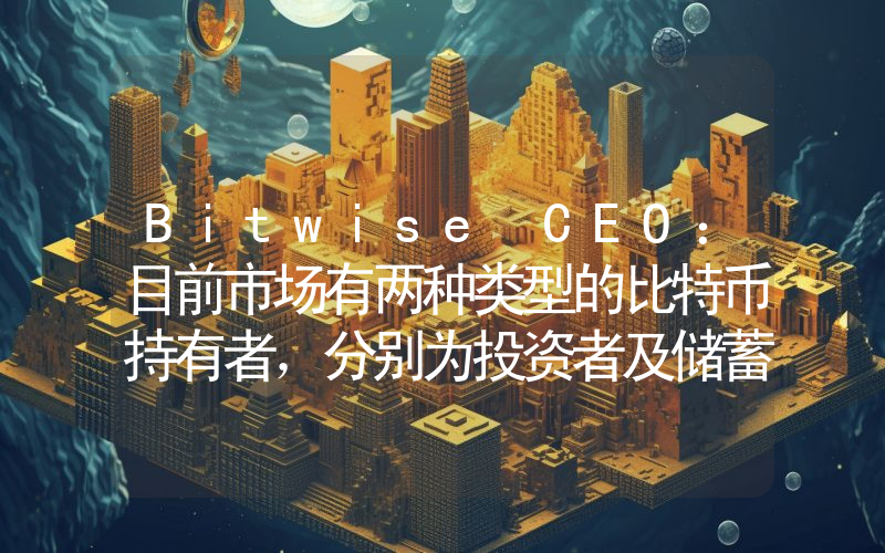 Bitwise CEO:目前市场有两种类型的比特币持有者,分别为投资者及储蓄者