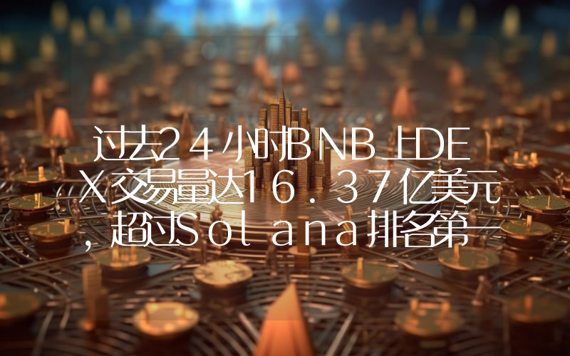 过去24小时BNB上DEX交易量达16.37亿美元,超过Solana排名第一