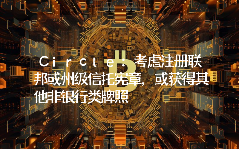 Circle：考虑注册联邦或州级信托宪章，或获得其他非银行类牌照
