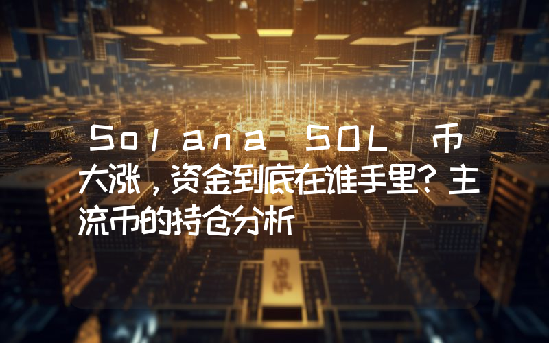 Solana(SOL)币大涨，资金到底在谁手里？主流币的持仓分析