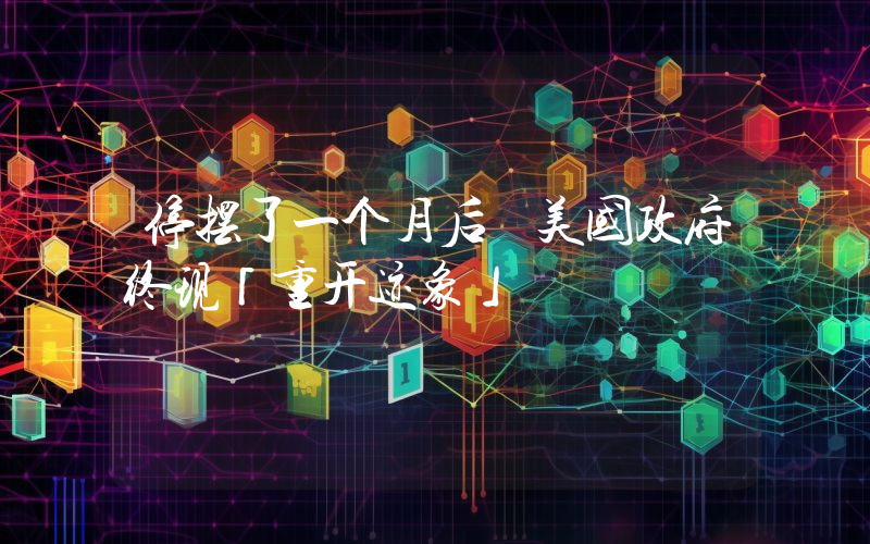 停摆了一个月后 美国政府终现「重开迹象」