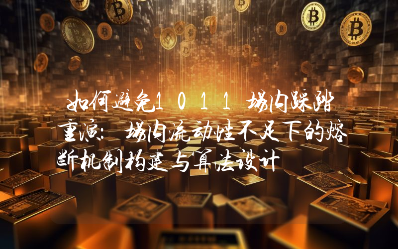 如何避免1011场内踩踏重演：场内流动性不足下的熔断机制构建与算法设计